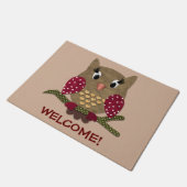 Polka Dot Heart Owl Welkom Deurmat (Schuin)