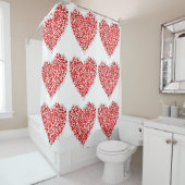 Polka Dot Heart Pattern Douchegordijn (In situ)