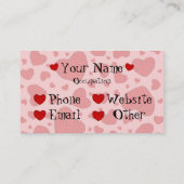 Polka Dot Heart Shaped Balls of Yarn (rood en roze Visitekaartje (Achterkant)