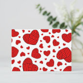 Polka Dot Heart Shaped Balls of Yarn (rood) Kaart (Staand voorkant)