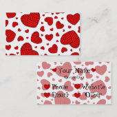 Polka Dot Heart Shaped Balls of Yarn (rood) Visitekaartje (Voorkant / Achterkant)
