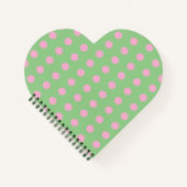 Polka Dot Heart Shaped Notitieboek (Sage Green) (Voorkant)