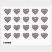 Polka Dot Heart Stickers (donkergrijs & zacht roze (Vel)