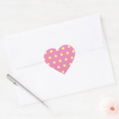 Polka Dot Heart Stickers (roze & zacht geel) (Envelop)