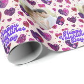 Polka Dot Hearts Custom Photo Cadeaupapier (Rol Hoek)