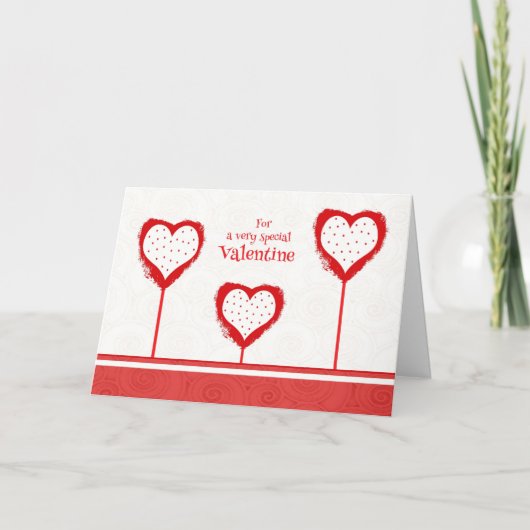 Polka Dot Hearts Valentijnsdag Kaart (Voorkant)