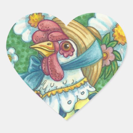 POLKA DOT HEN, CHICKEN STICKERS Hart, blad (Voorkant)