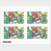 POLKA DOT HEN, CHICKEN STICKERS Rechthoek, blad (Vel)