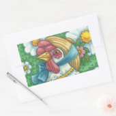 POLKA DOT HEN, CHICKEN STICKERS Rechthoek, blad (Envelop)