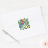POLKA DOT HEN, STICKER-vierkant, blad Vierkante Sticker (Envelop)