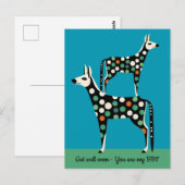 Polka Dot Herten bff snel beter worden Briefkaart (Voorkant / Achterkant)