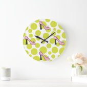 Polka Dot High Hielroze & Green Shoes Clock Grote Klok (Huis)