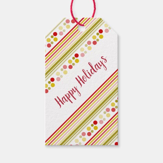 Polka Dot Holiday Gift Labels Cadeaulabel (Voorkant)