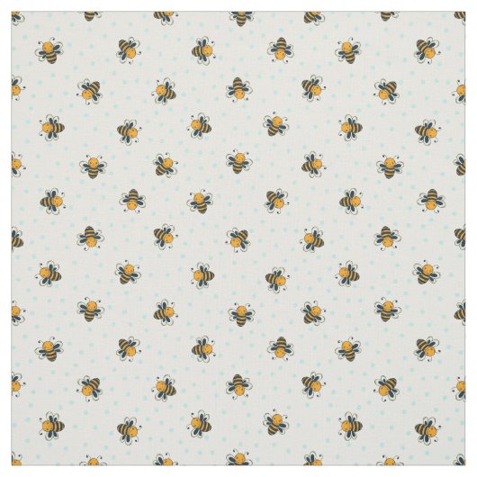 Polka Dot Honey Bees Antiek White Stof (Swatch)
