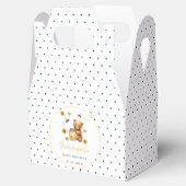 Polka dot honingbij teddybeer baby shower bedankdoosjes (Geopend)