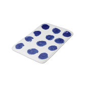 Polka dot, indigo blauwe waterverf. badmat (Gekanteld)