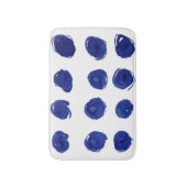 Polka dot, indigo blauwe waterverf. badmat (Voorkant Verticaal)