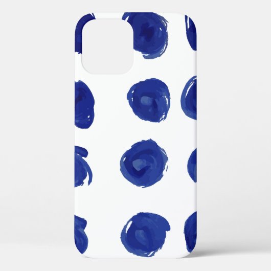 Polka dot, indigo blauwe waterverf. Case-Mate iPhone case (Achterkant)