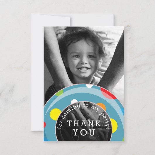 Polka Dot Inner Tube Summer Kinder Dank je wel Bedankkaart (Voorkant)