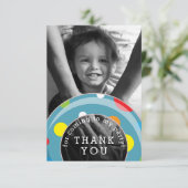 Polka Dot Inner Tube Summer Kinder Dank je wel Bedankkaart (Staand voorkant)