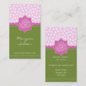 Polka dot Islam Bismillah groene roze Arabisch Visitekaartje (Voorkant / Achterkant)