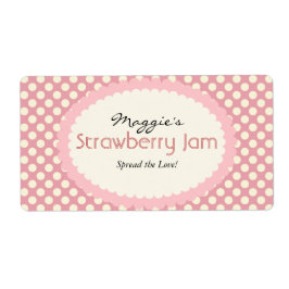 Polka Dot Jam Jar Labels, Aangepast Etiket