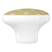 Polka Dot Keramische Knop (Goud & Pastel Roze) (Zijkant)