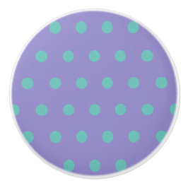 Polka Dot Keramische Knop (Lavendel & Aqua)