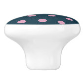 Polka Dot Keramische Knop (Midnight Blue & Soft Pi (Zijkant)