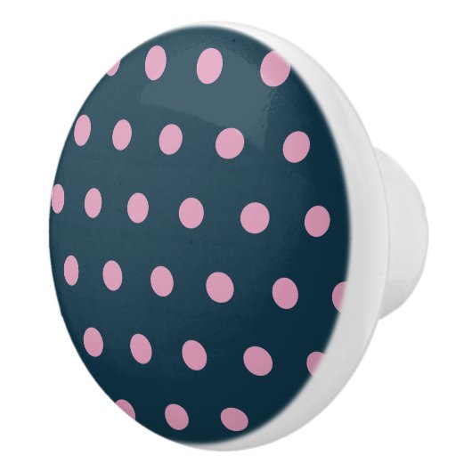 Polka Dot Keramische Knop (Midnight Blue & Soft Pi (Rechts)