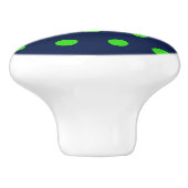 Polka Dot Keramische Knop (Navy Blue & Lime Green) (Zijkant)