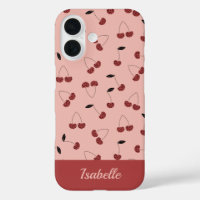 Polka dot kersen fruit patroon met aangepaste naam