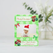 Polka Dot Kerstfamilie Foto Briefkaart (Staand voorkant)