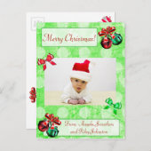 Polka Dot Kerstfamilie Foto Briefkaart (Voorkant / Achterkant)