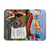 Polka Dot KerstStreet Scene Baby shower Magneet (Horizontaal)