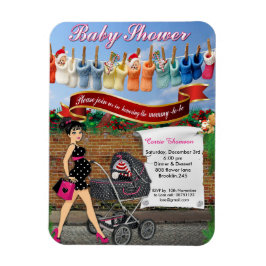 Polka Dot KerstStreet Scene Baby shower Magneet