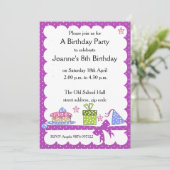 Polka Dot Kind Verjaardagsuitnodiging Kaart (Staand voorkant)