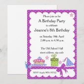 Polka Dot Kind Verjaardagsuitnodiging Kaart (Voorkant / Achterkant)