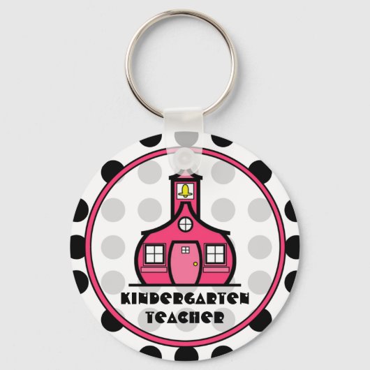 Polka Dot Kindergarten Sleutelhanger leraar (Voorkant)