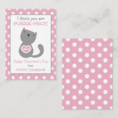 Polka Dot Kitty Cat Valentijnse klaslokaalkaarten Notitiekaartje (Voorkant / Achterkant)