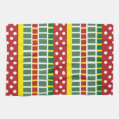 Polka Dot Kleurrijke Strepen Polka Dot Theedoek (Horizontaal)