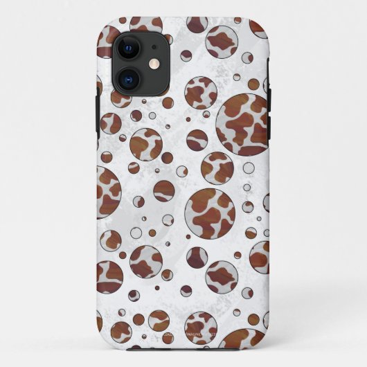 Polka Dot Koe Brown and White Print Case-Mate iPhone Case (Achterkant)