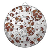 Polka Dot Koe Brown and White Print Dartbord (Voorkant)