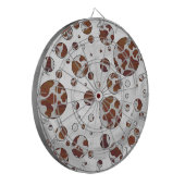 Polka Dot Koe Brown and White Print Dartbord (Voorkant Links)