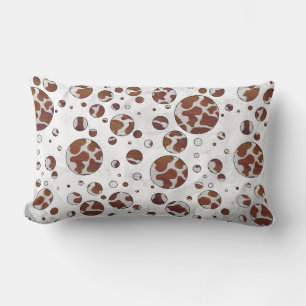 Polka Dot Koe Brown and White Print Kussen