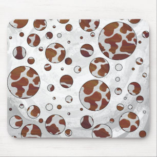 Polka Dot Koe Brown and White Print Muismat