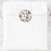 Polka Dot Koe Brown and White Print Ronde Sticker (Tas)