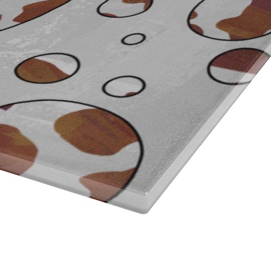 Polka Dot Koe Brown and White Print Snijplank (Hoek)