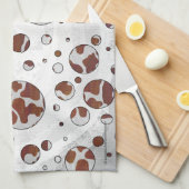 Polka Dot Koe Brown and White Print Theedoek (Quarter Fold)