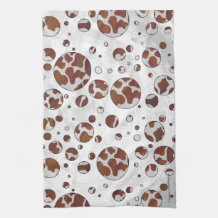 Polka Dot Koe Brown and White Print Theedoek